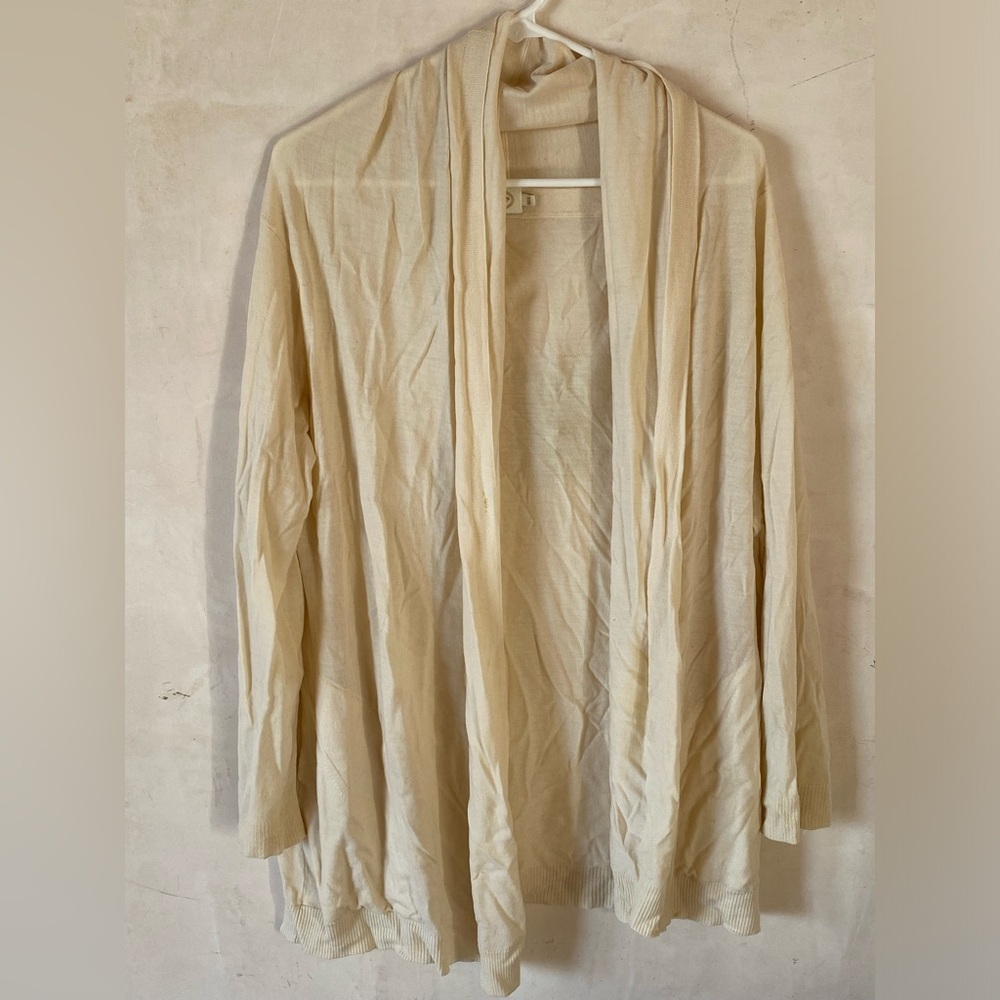 SCOOP NYC cream oversized shawl wrap sweater M/L